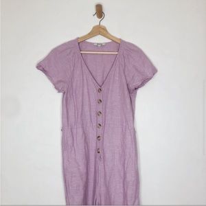 Madewell Purple Linen Jumpsuit Size 6